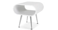 Mesa auxiliar con almacenaje Hooper – Blanco