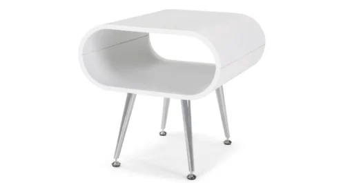 Mesa auxiliar con almacenaje Hooper – Blanco