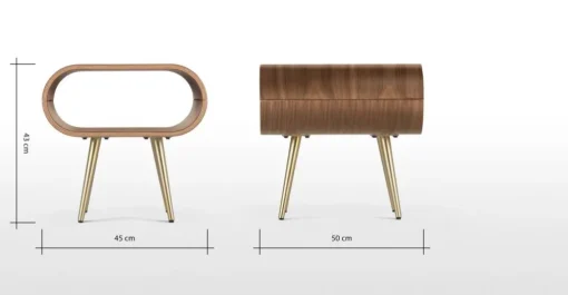 Mesa auxiliar con almacenaje Hooper – Nogal