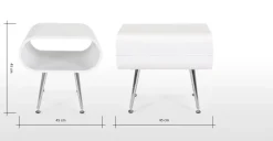 Mesa auxiliar con almacenaje Hooper – Blanco