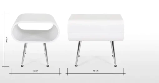 Mesa auxiliar con almacenaje Hooper – Blanco
