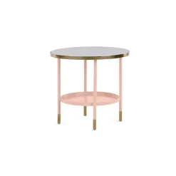 Mesa auxiliar Fox – Mármol y Rosa