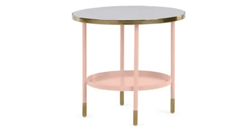 Mesa auxiliar Fox – Mármol y Rosa