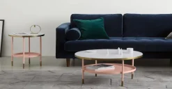 Mesa auxiliar Fox – Mármol y Rosa