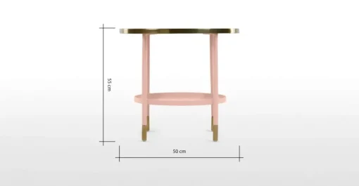 Mesa auxiliar Fox – Mármol y Rosa