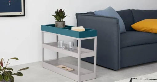Mesa auxiliar Yumi – Azul y gris