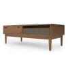Mesa de Centro con Almacenaje Campton – Roble oscuro y gris