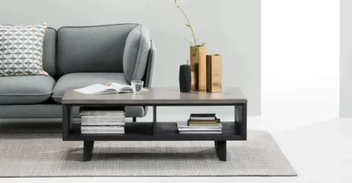 Mesa de Centro con Almacenaje Boone – Gris hormigón