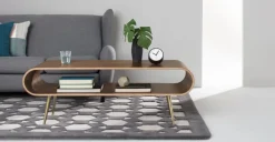 Mesa de Centro con Almacenaje Hooper – Nogal Natural y Metal