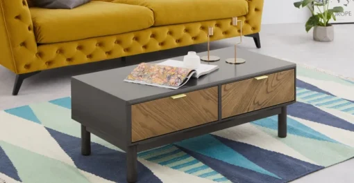 Mesa de Centro con Almacenaje Belgrave – Roble Oscuro