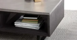 Mesa de Centro con Almacenaje Boone – Gris hormigón