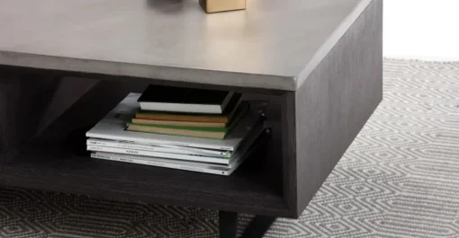 Mesa de Centro con Almacenaje Boone – Gris hormigón