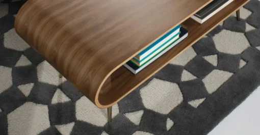 Mesa de Centro con Almacenaje Hooper – Nogal Natural y Metal