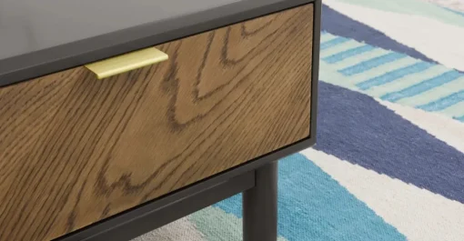 Mesa de Centro con Almacenaje Belgrave – Roble Oscuro