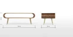 Mesa de Centro con Almacenaje Hooper – Nogal Natural y Metal
