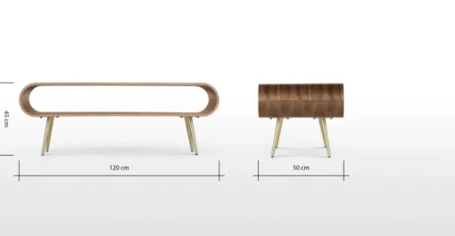 Mesa de Centro con Almacenaje Hooper – Nogal Natural y Metal