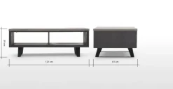 Mesa de Centro con Almacenaje Boone – Gris hormigón
