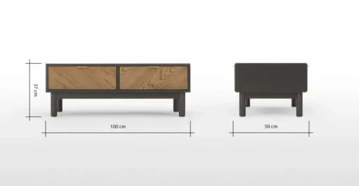 Mesa de Centro con Almacenaje Belgrave – Roble Oscuro