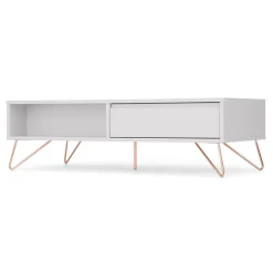 Mesa de Centro Elona – Gris Claro y Cobre