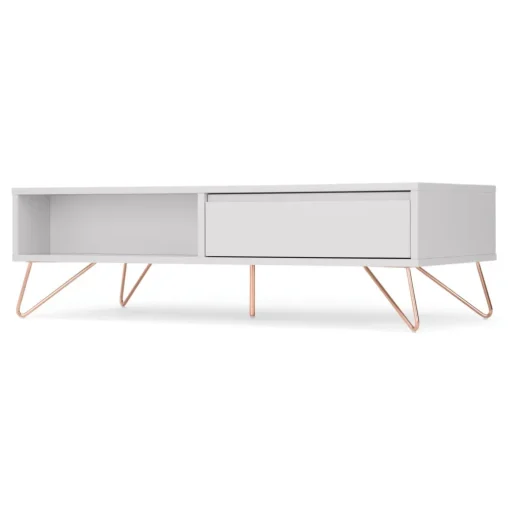 Mesa de Centro Elona – Gris Claro y Cobre