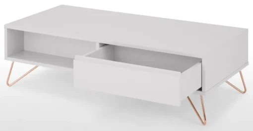 Mesa de Centro Elona – Gris Claro y Cobre