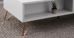 Mesa de Centro Elona – Gris Claro y Cobre