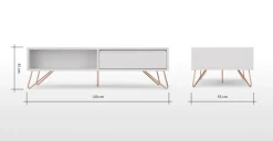 Mesa de Centro Elona – Gris Claro y Cobre