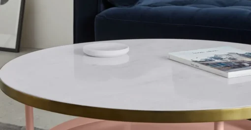 Mesa de Centro Fox – Rosa y Metal