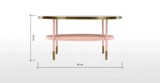 Mesa de Centro Fox – Rosa y Metal