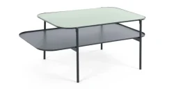 Mesa de Centro Grenadine – Azul Marino y Cristal Esmerilado