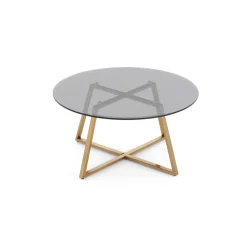 Mesa de Centro Haku – Metal y cristal ahumado