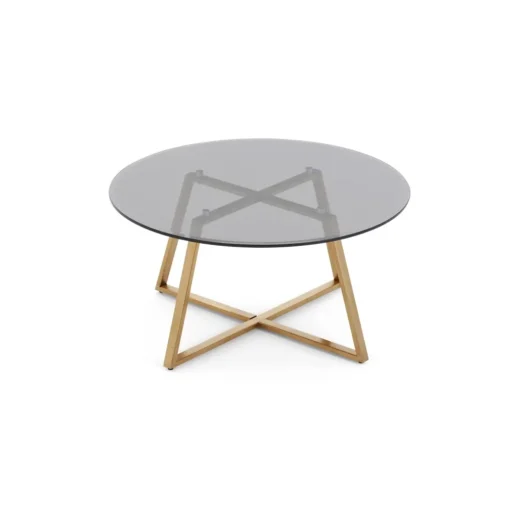 Mesa de Centro Haku – Metal y cristal ahumado