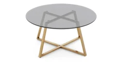 Mesa de Centro Haku – Metal y cristal ahumado