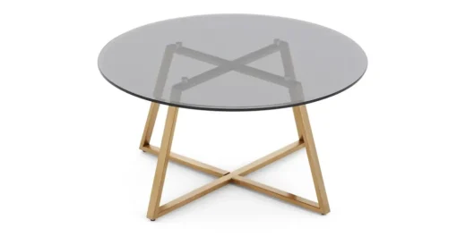 Mesa de Centro Haku – Metal y cristal ahumado
