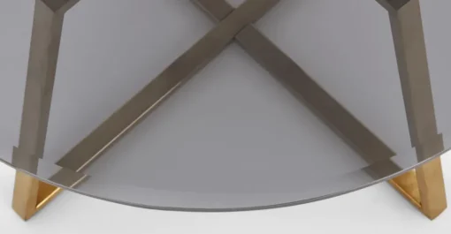 Mesa de Centro Haku – Metal y cristal ahumado