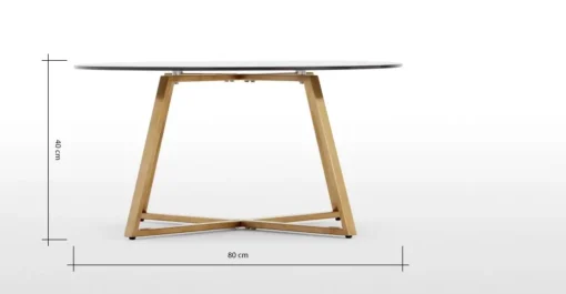 Mesa de Centro Haku – Metal y cristal ahumado