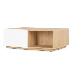 Mesa de Centro Hopkins – Roble y blanco