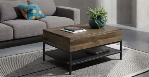 Mesa de Centro Lomond – Madera de Mango y Negro