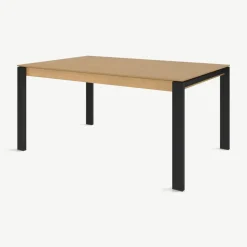 Mesa de Comedor 6 Asientos Corinna – Roble y Negro