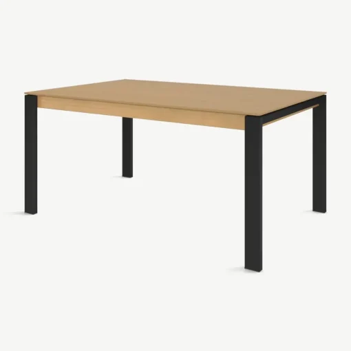 Mesa de Comedor 6 Asientos Corinna – Roble y Negro