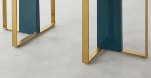 Mesa de Comedor Arpen – Azul Cerceta y Metal