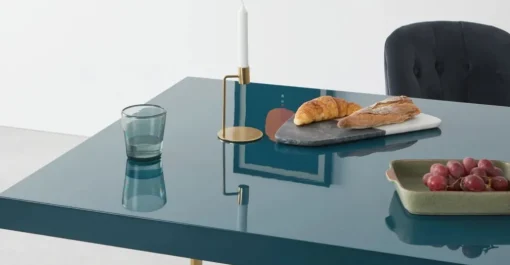 Mesa de Comedor Arpen – Azul Cerceta y Metal