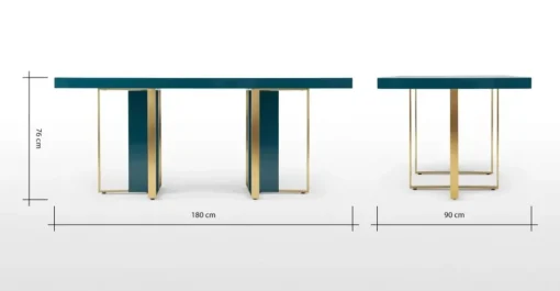 Mesa de Comedor Arpen – Azul Cerceta y Metal