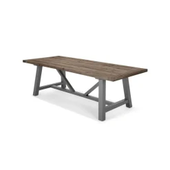 Mesa de Comedor Extra Grande Iona – Madera de Pino y Gris