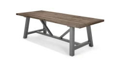 Mesa de Comedor Extra Grande Iona – Madera de Pino y Gris