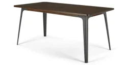 Mesa de Comedor Grande Edny – Mango Oscura y Bronce