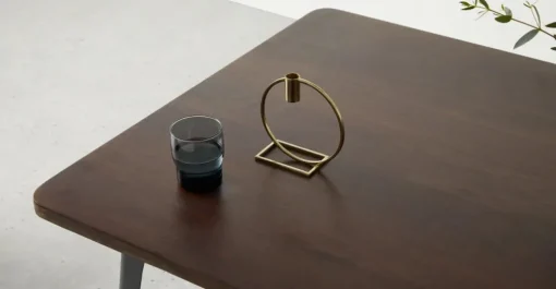 Mesa de Comedor Grande Edny – Mango Oscura y Bronce