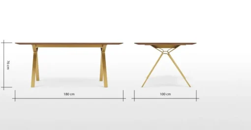 Mesa de Comedor Keaton – Nogal y Metal