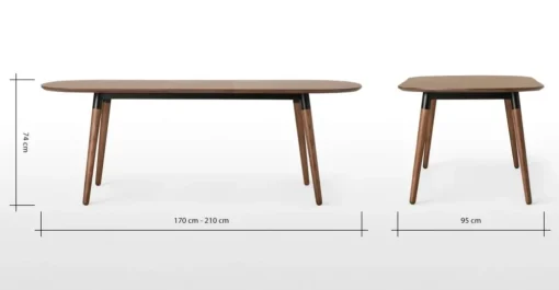 Mesa de Comedor Ovalada Edelweiss – Nogal y Negro
