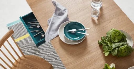 Mesa de Comedor Ralph – Roble y Azul Cerceta